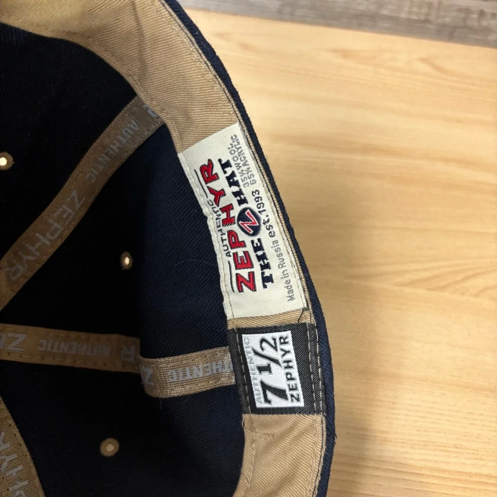 Vintage Notre Dame Fighting Irish Hat Cap Fitted 7 1/2 Blue Zephyr Football